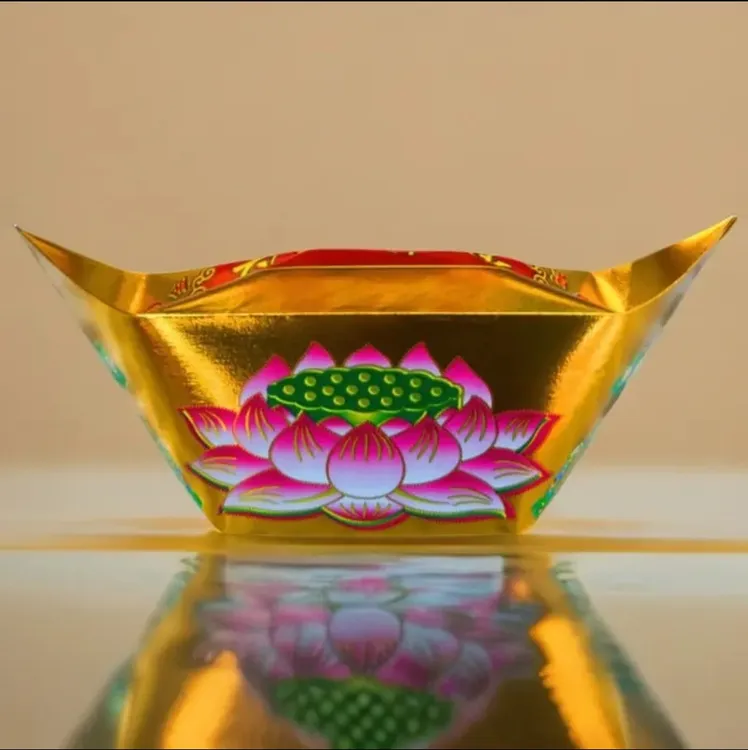 加厚彩印莲花款半成品手工折纸多种款式规格送大袋子
