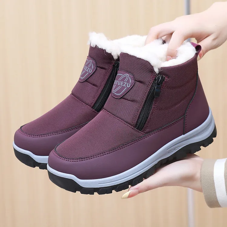 2025冬季新款时尚加绒保暖雪地靴休闲鞋舒适防滑东北大棉鞋妈妈鞋