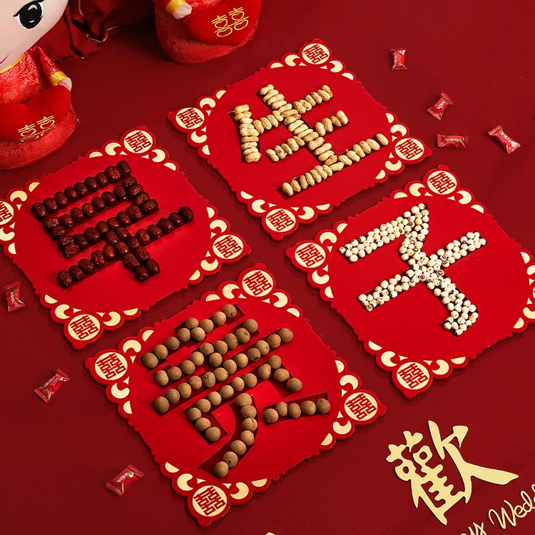 早生贵子干果组合结婚压床摆件模具提篮婚房订婚布置牙床装饰用品