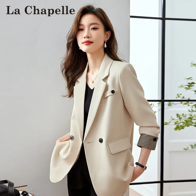 拉夏贝尔西装外套女款爆款2025春秋新款时尚韩版百搭洋气长袖上衣