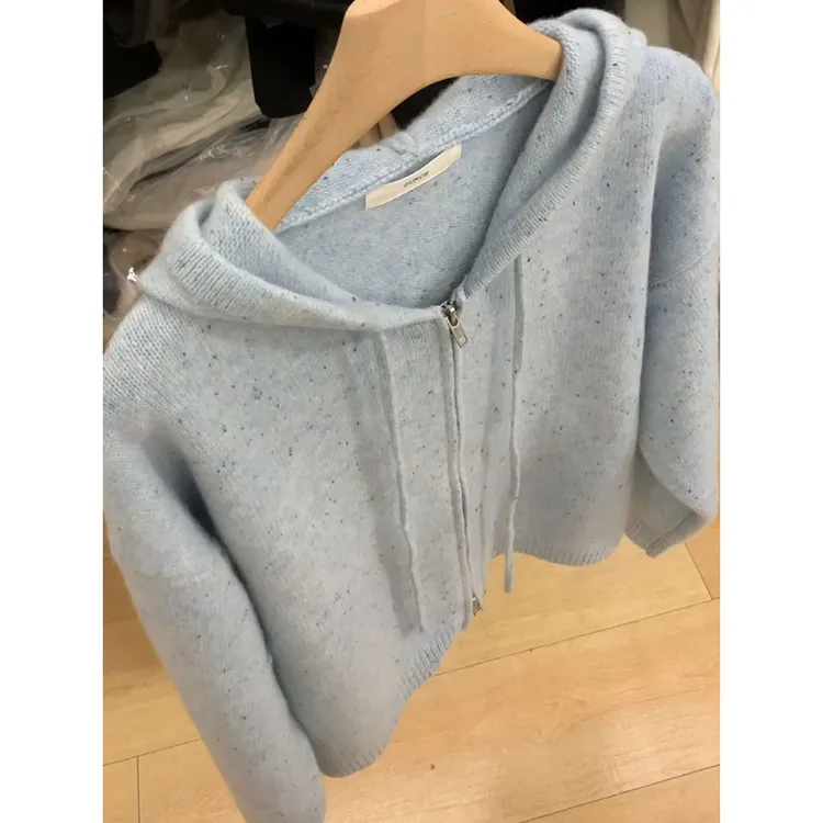 掌柜自留推，巨好穿！韩系慵懒风连帽针织开衫女秋季宽松毛衣外套