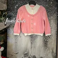 单品-粉针织衫 C047女童冬季保暖衫红色开衫亲子装洋气上衣