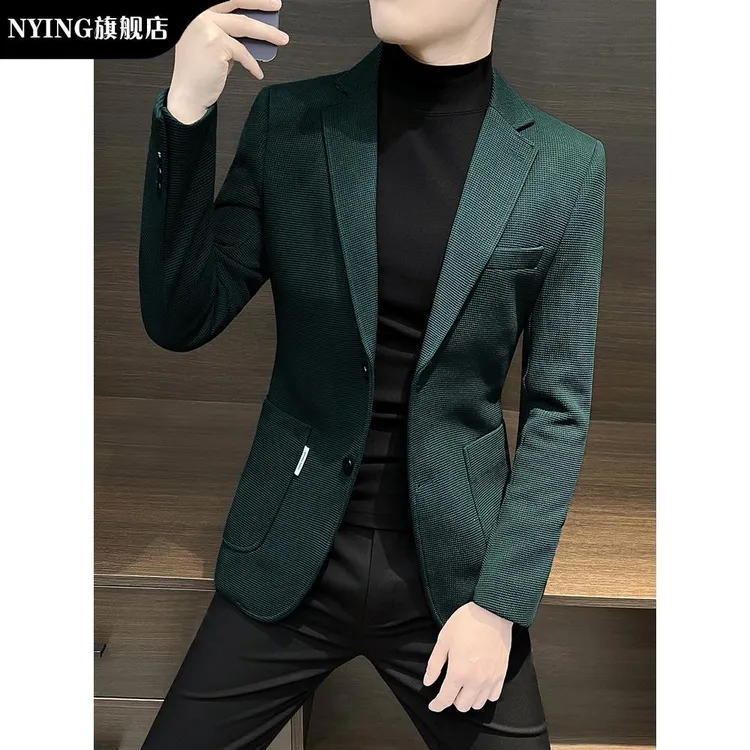 NYING新款西装夹克男士2025爆款秋季男商务日常时尚高端休闲套装