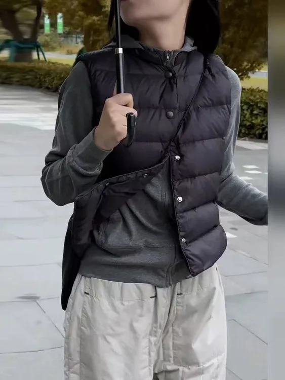 韩系时尚潮流保暖马甲棉服女冬季新款无袖宽松显瘦通勤百搭外套潮