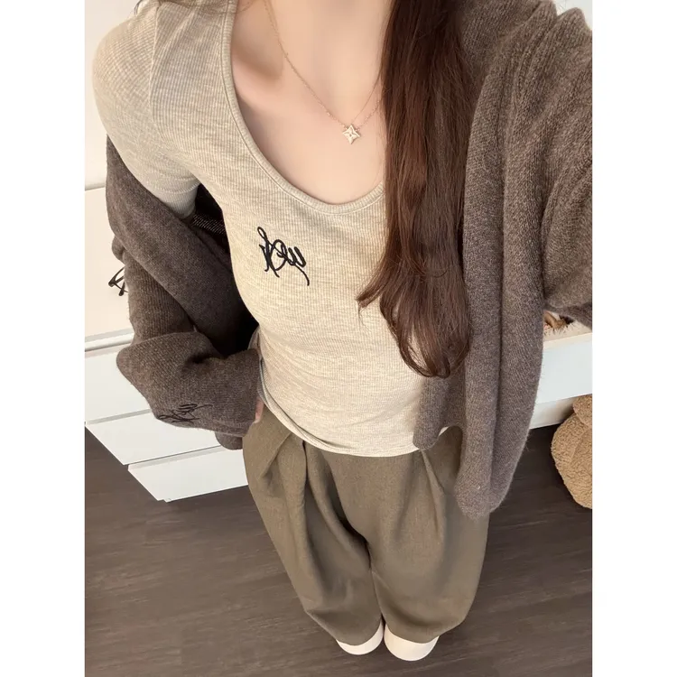 韩系甜美温柔少女睡衣女秋冬新款外套长袖长裤家居服可外穿三件套