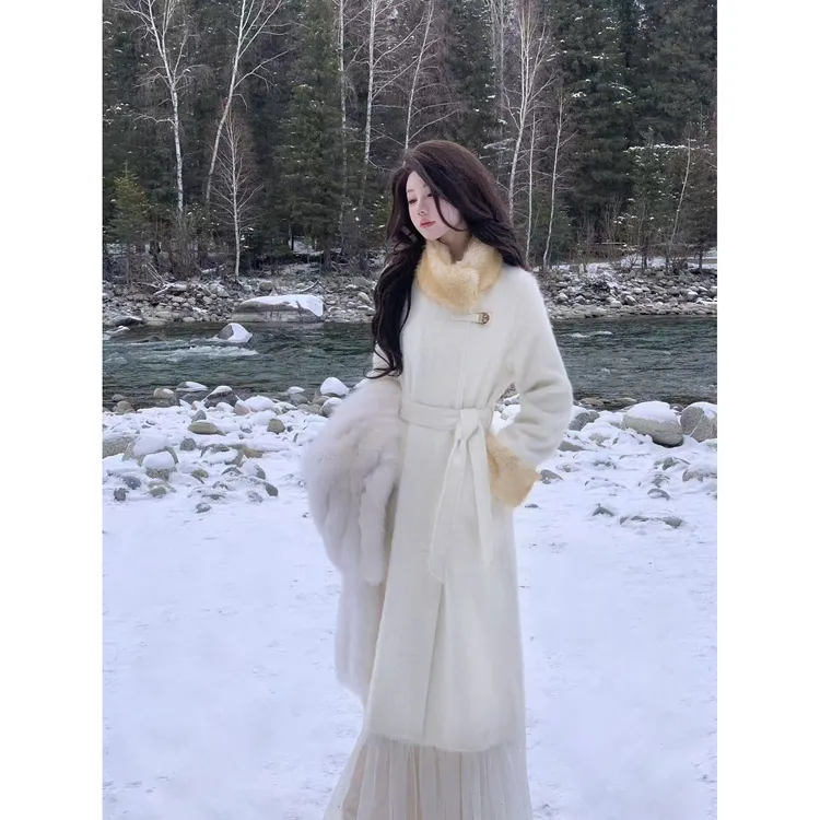 【雅乔定制】一眼万年 兔绒大衣女秋冬长款毛绒绒外套DYHH-25092061
