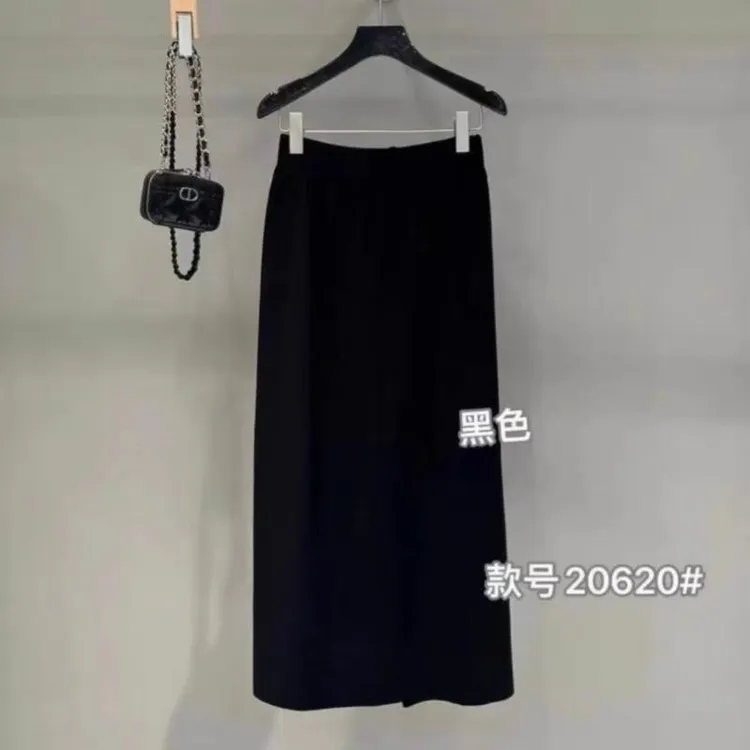  潇xiao家半身裙女2025秋冬新款百搭显瘦显高好看小香风开叉长裙
