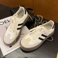 F21真皮德训鞋秋男女款2025新款情侣软厚底增高休闲百搭耐磨板鞋