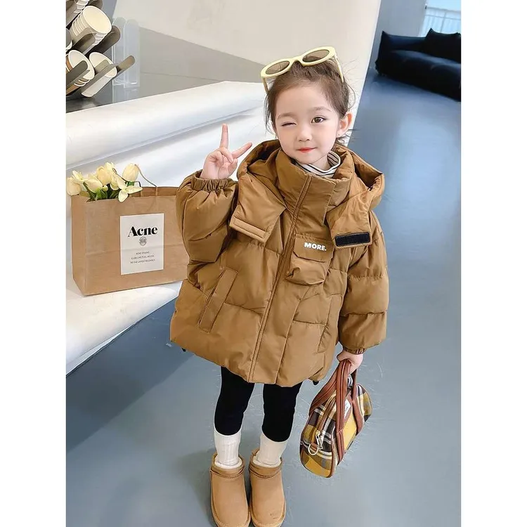 女童羽绒服冬装2025新款冬季女宝宝加厚白鸭绒外套中长款儿童上衣