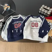 童例「25489数字圆领加绒卫衣」秋冬儿童套头男童女童休闲长袖潮流