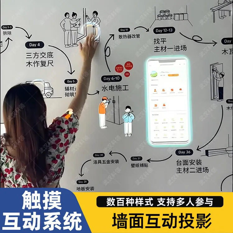 M全息墙面投影机儿童互动霍尔沃兹魔法墙互动软件展厅儿童乐园
