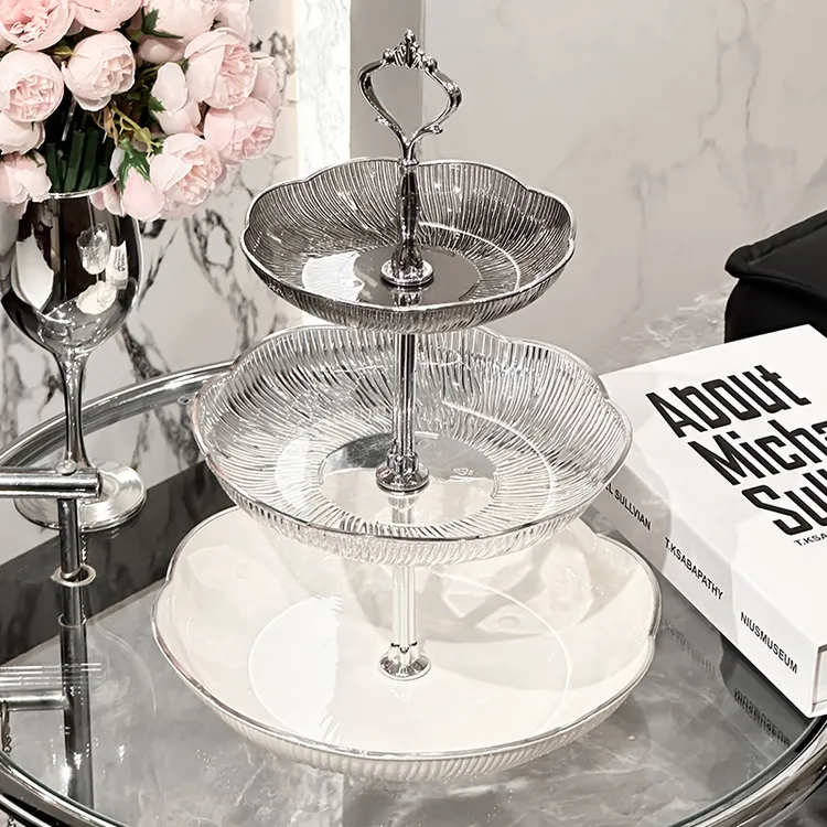 2025新款高颜值多层果盘家用客厅轻奢高档水果盘下午茶点心摆放盘