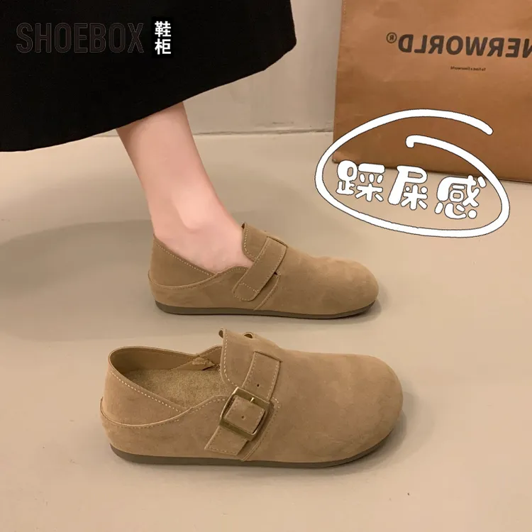 SHOEBOX鞋柜两穿软底勃肯鞋女2025新款秋季一脚蹬勃肯单鞋女款