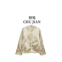 【鎏金岁月】轻奢香槟色冬季重工刺绣气质水貂毛双面穿国风外套