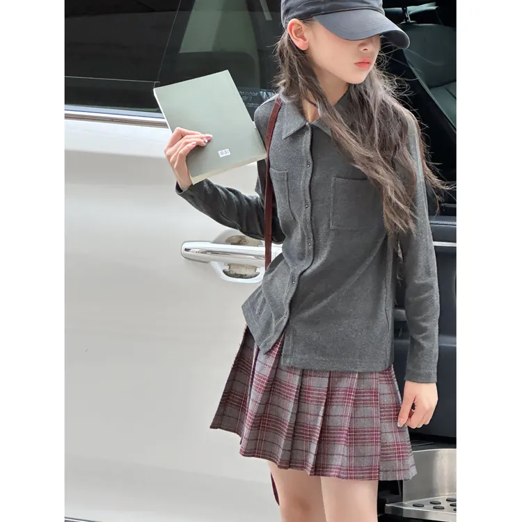 K29484孙小美女童秋装polo衫2025新款儿童长袖T恤春秋上衣开衫