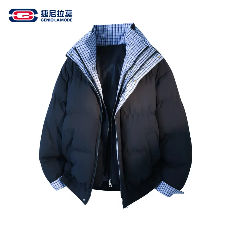 【敖瑞鹏代言】捷尼拉莫撞色假两件棉服男女款冬季新款情侣夹克外套