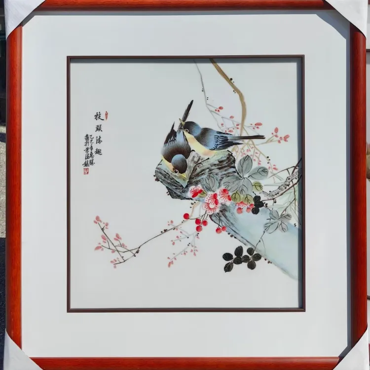 景德镇周惠胜老师手绘瓷板画适用新中式办公室书房客厅餐厅玄关