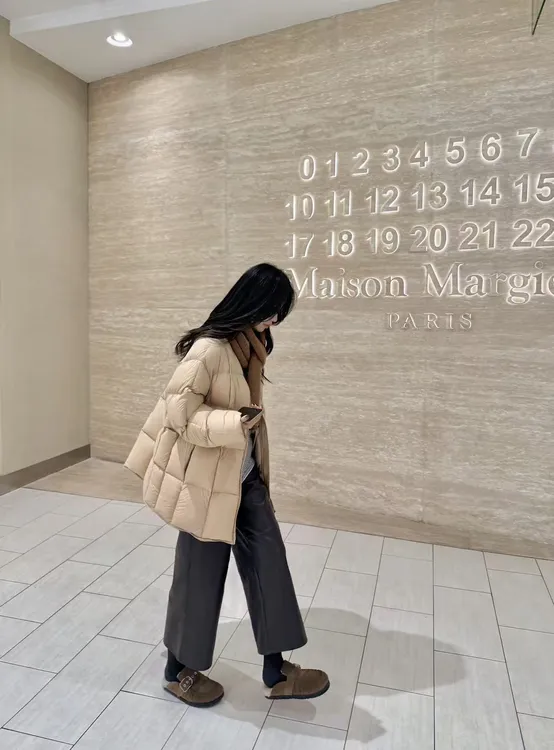 SIYU 斯羽  冬季PU皮裤八分裤休闲时尚阔腿裤