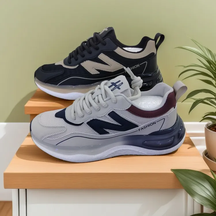 透气跑步鞋休闲健步厚底男鞋软底轻便运动鞋男防滑时尚男士舒适