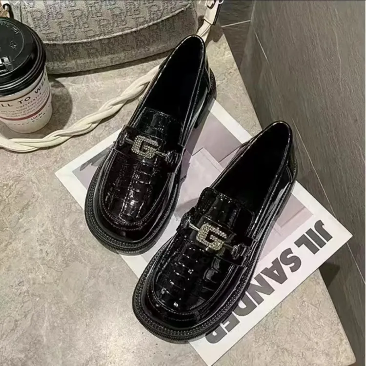 新百伦断码乐福鞋2025真皮新款夏夏软皮软底英伦风真皮厚底乐福鞋