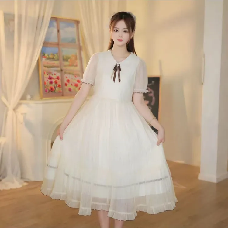 夏季新款中学生气质仙女裙女童甜美连衣裙法式显瘦zb5881田范KIDS