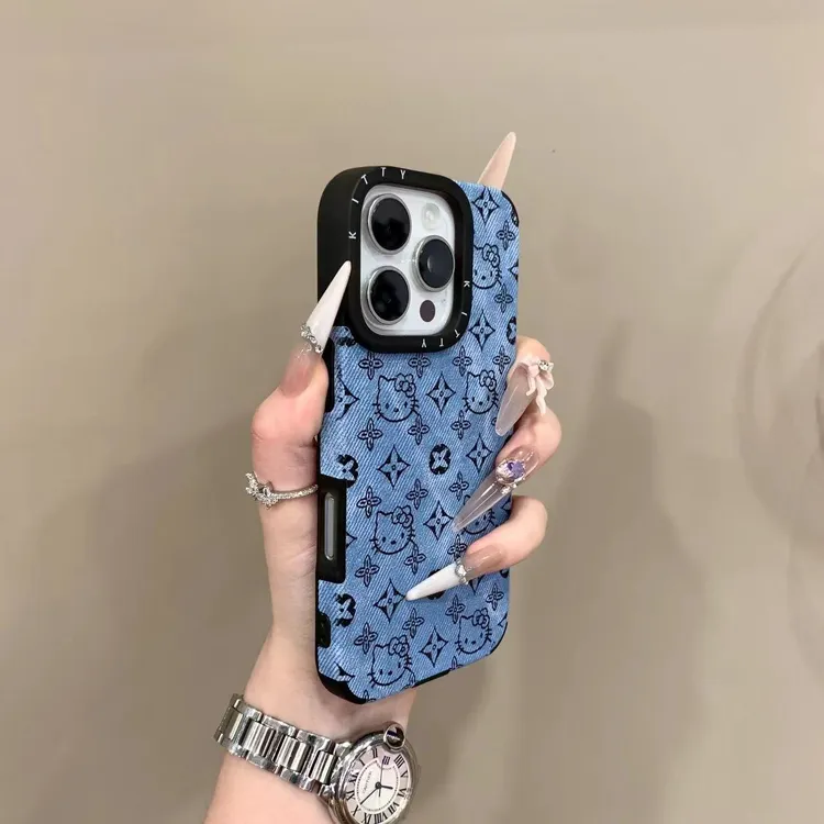 创意牛仔纹彩绘适用苹果16ProMax手机壳iPhone17磁吸个性15防摔14
