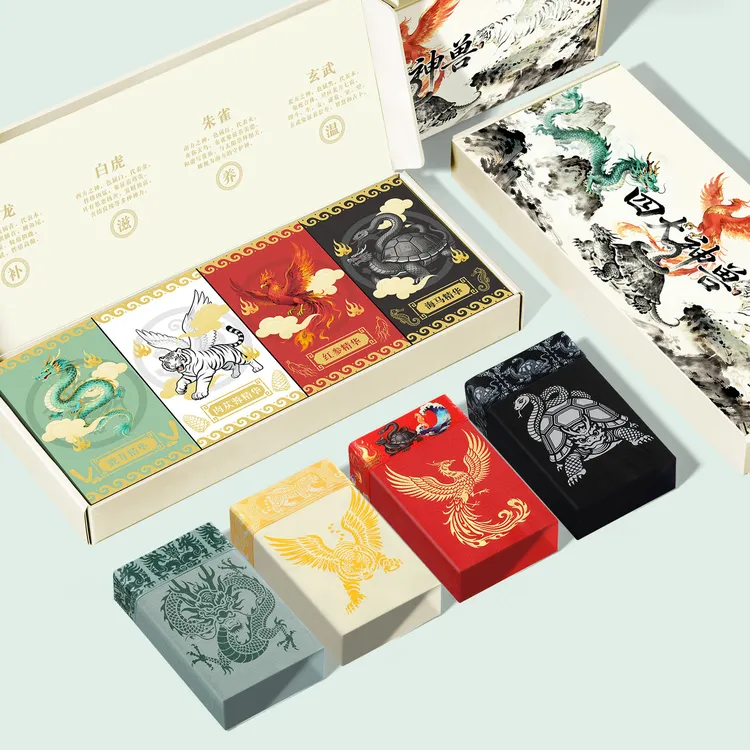 Cailunkendun四大神兽男士内裤10A抑菌男生平角裤四角短裤礼盒装