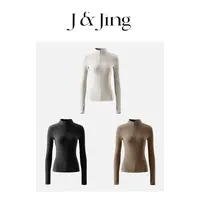 J&Jing-「冬日开场」-半高领修身百搭显瘦拉链打底C05C69