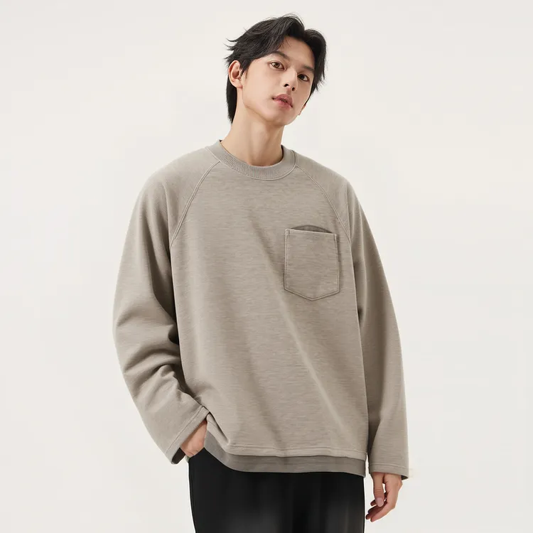 gxg.jeans男装假两件时尚宽松卫衣男生上衣25年秋新品#J25D313113