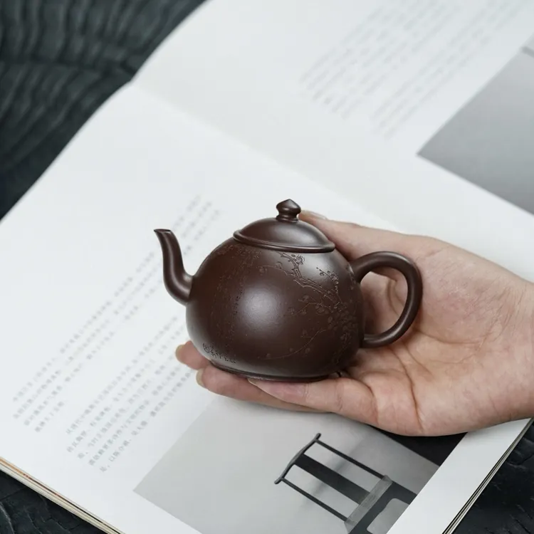 询价有惊喜宜兴紫砂壶望舒悠然150毫升原矿老紫料全手工茶壶 王