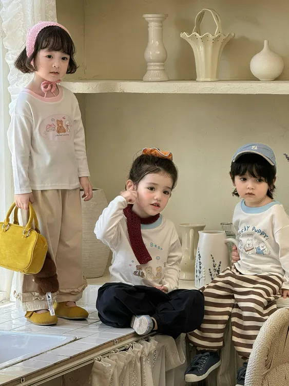 宝宝长袖T恤纯棉春秋装打底衫白色男女小童上衣婴幼儿童秋衣单件