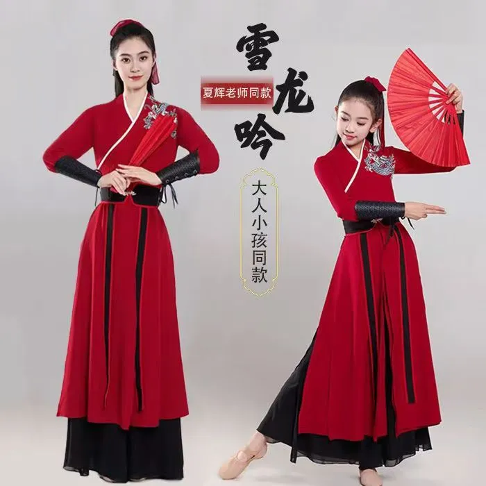 男女新款夏辉同款雪龙吟演出服花木兰打鼓服太极剑侠客中国舞跳舞