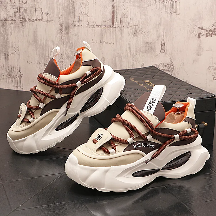 男士新款老爹鞋春秋季厚底低帮拼色百搭时尚休闲韩版潮流网红潮鞋