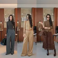 LINN【优雅风韵】2025秋冬新款羊毛长袖木耳边针织衫Q25MS534