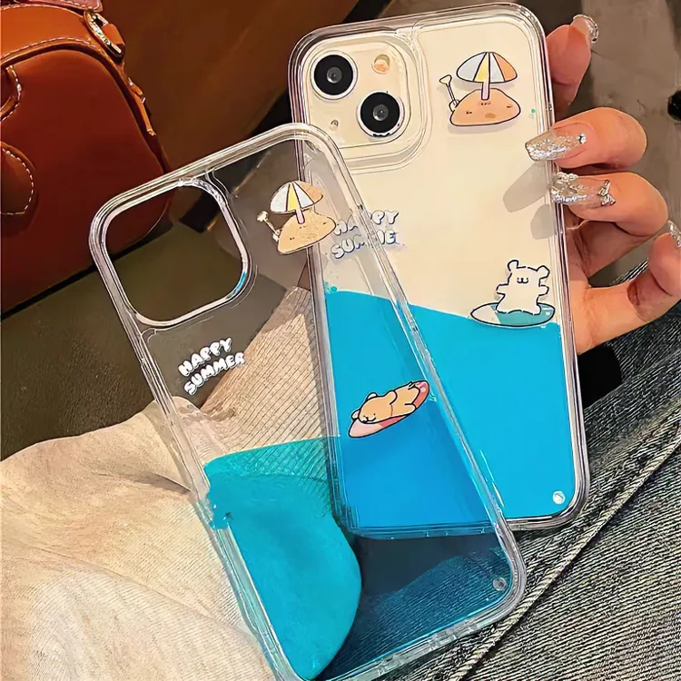 奥菲顿漂浮冲浪萌宠小狗适用iPhone16/15promax手机壳14透明13/12