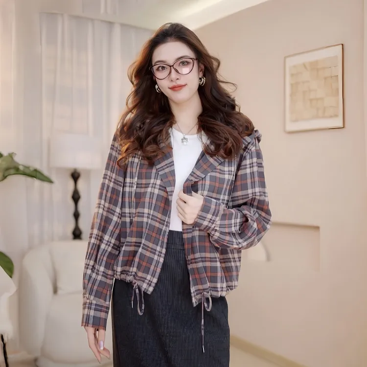 EP YAYING雅莹 格纹休闲感女装短外套 2025新品1251B