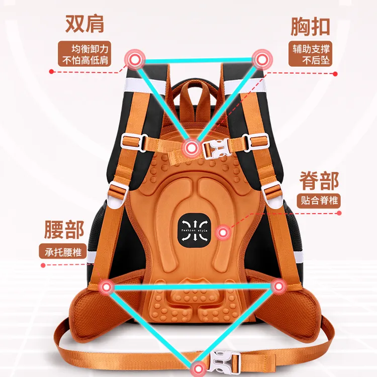 小黄鸭开学季新款正品减负护脊超轻可折叠大容量1234567学生书包