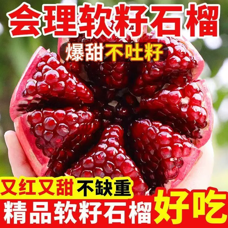 现货正宗四川会理突尼斯软籽石榴当季新鲜现摘皮薄多汁孕妇甜水果