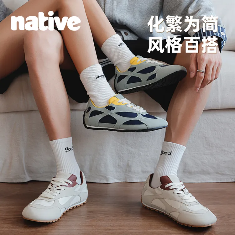 【新品爆款】native【德训系列】透气低跟时尚休闲鞋秋冬四季可穿街头情侣中筒新