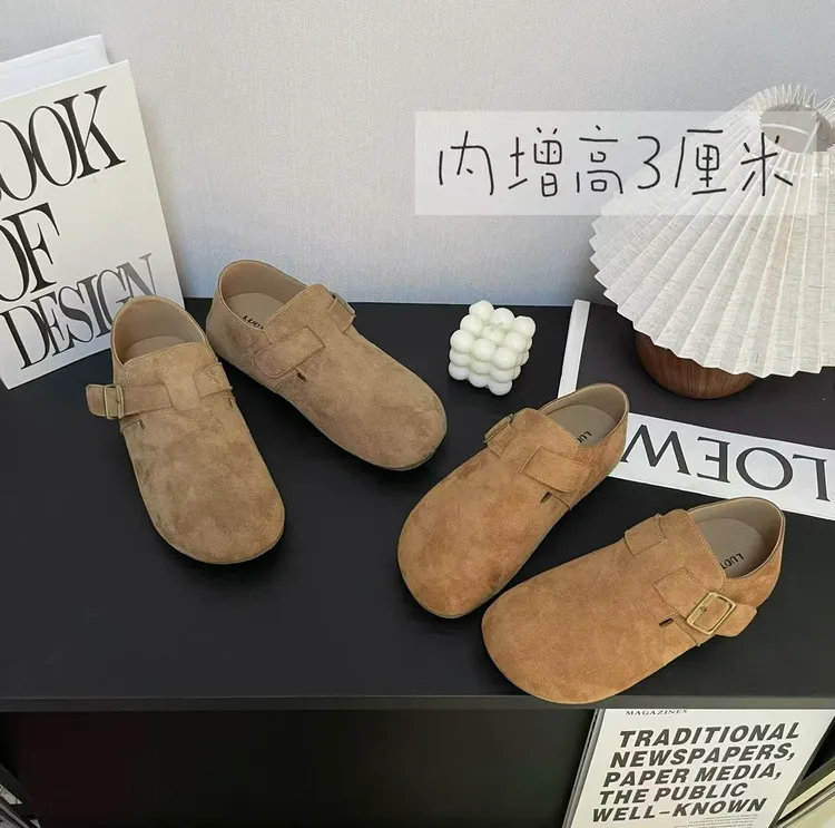 3CM  平底勃肯侧边扣秋季软底百搭休闲简约舒适时尚复古防滑