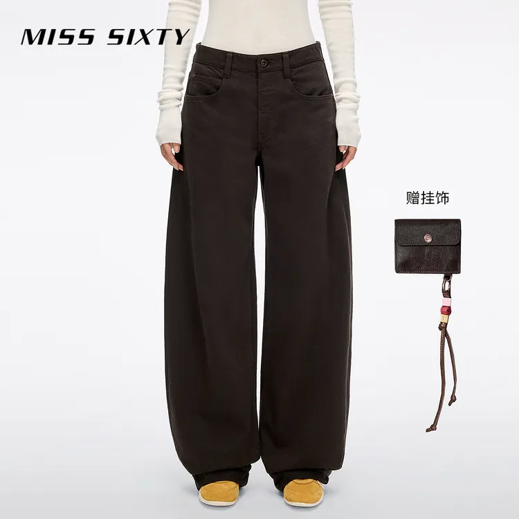 【杨幂同款】Miss Sixty2025冬季新款牛仔裤女可拆卡套挂件弯刀裤