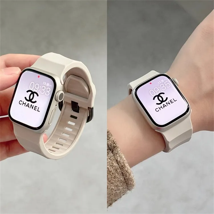 适用苹果手表S10新款波浪纹iwatchS9超软S8液态硅胶运动表带ultra