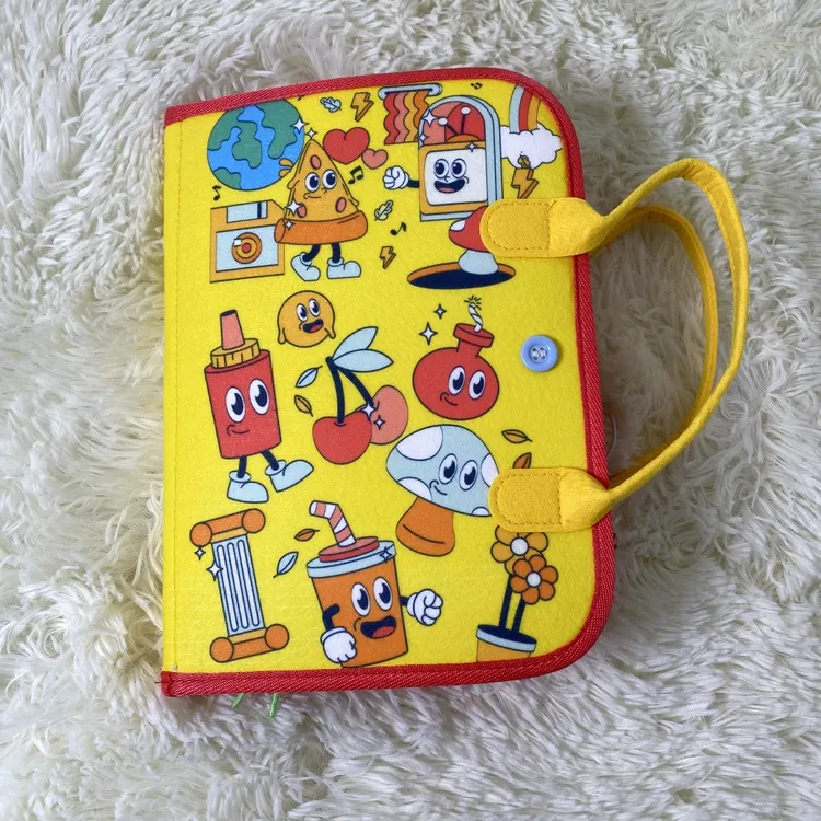 毛毡学习板忙碌板动手动脑加厚蒙氏教育儿童益智玩具穿衣板