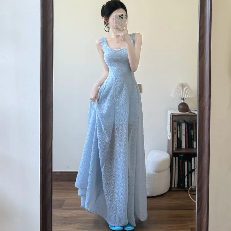 MARIE.COCO夏季吊带连衣裙夏日绝美法式掐腰五一度假出游海边长裙