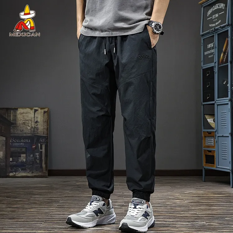 Mexican/稻草人夏季束脚休闲裤男款户外运动冲锋工装男士裤子薄款