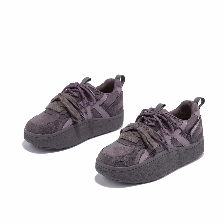 现货正品增高4cm真皮加绒厚底休闲女鞋2025秋冬新款德训阿甘鞋