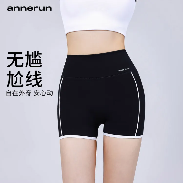 annerun运动短裤女休闲跑步短裤紧身三分裤女士速干外穿运动短裤