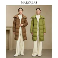 【丽公主】长款冬季时尚大翻领设计面包服加厚保暖外套13434