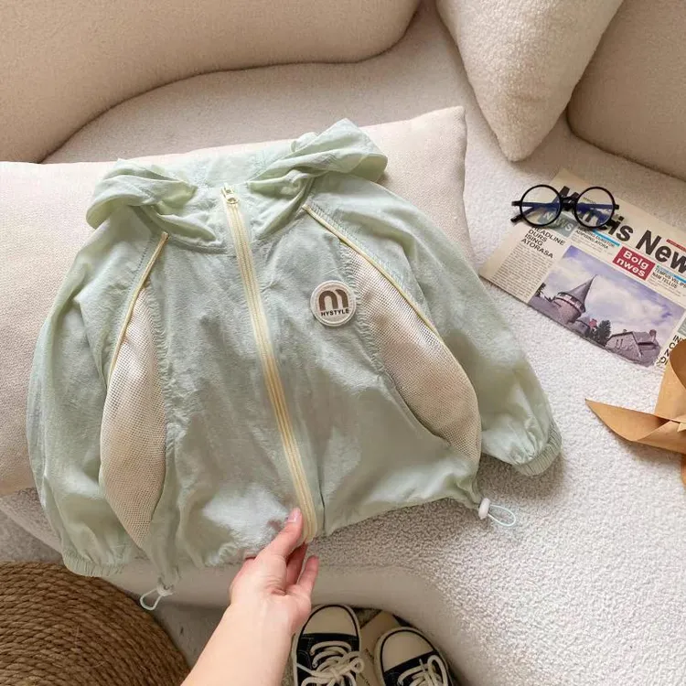 儿童宝宝防晒衣2025新款夏季轻薄透气防晒小外套男女童连帽皮肤衣