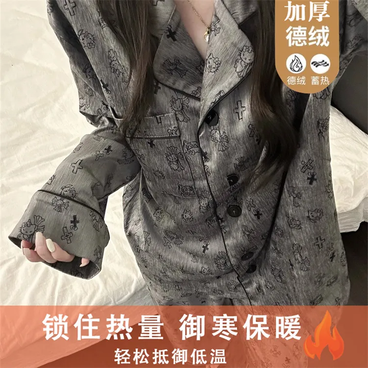 【秋冬德绒多款选】高级感磨毛睡衣女士可爱卡通加厚保暖家居服套装